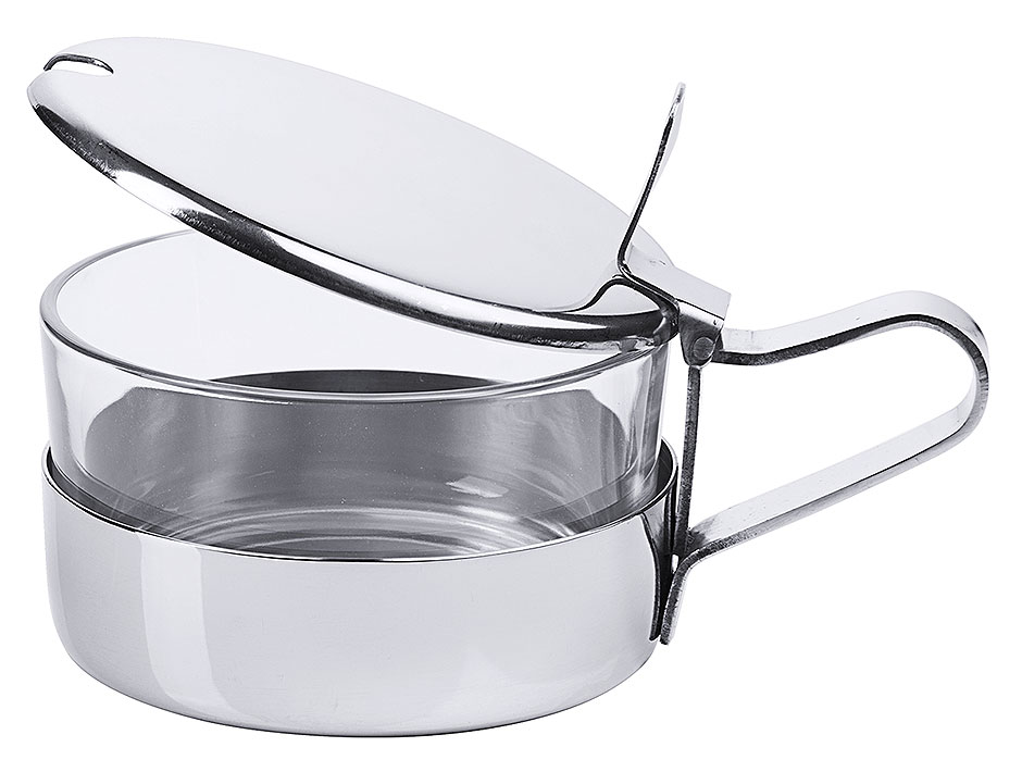 Marmeladen- Parmesandose mit Glaseinsatz Ø 9,0 cm - Höhe 5,5 cm - Volumen 0,2 Liter Marmeladen- Parmesandose mit Glaseinsatz Ø 9,0 cm - Höhe 5,5 cm - Volumen 0,2 Liter