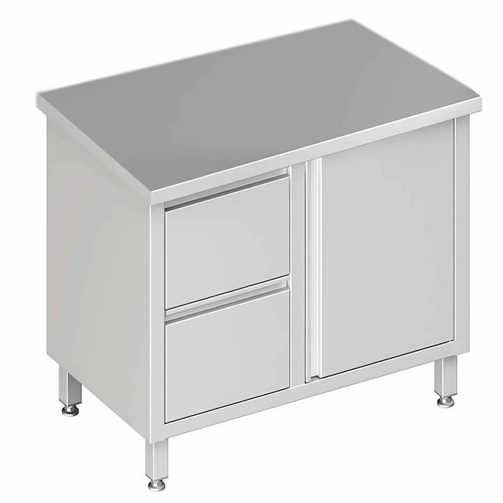 Arbeitsschrank mit 1 Flügeltür, 80x60x85cm, 2 Schubladen links