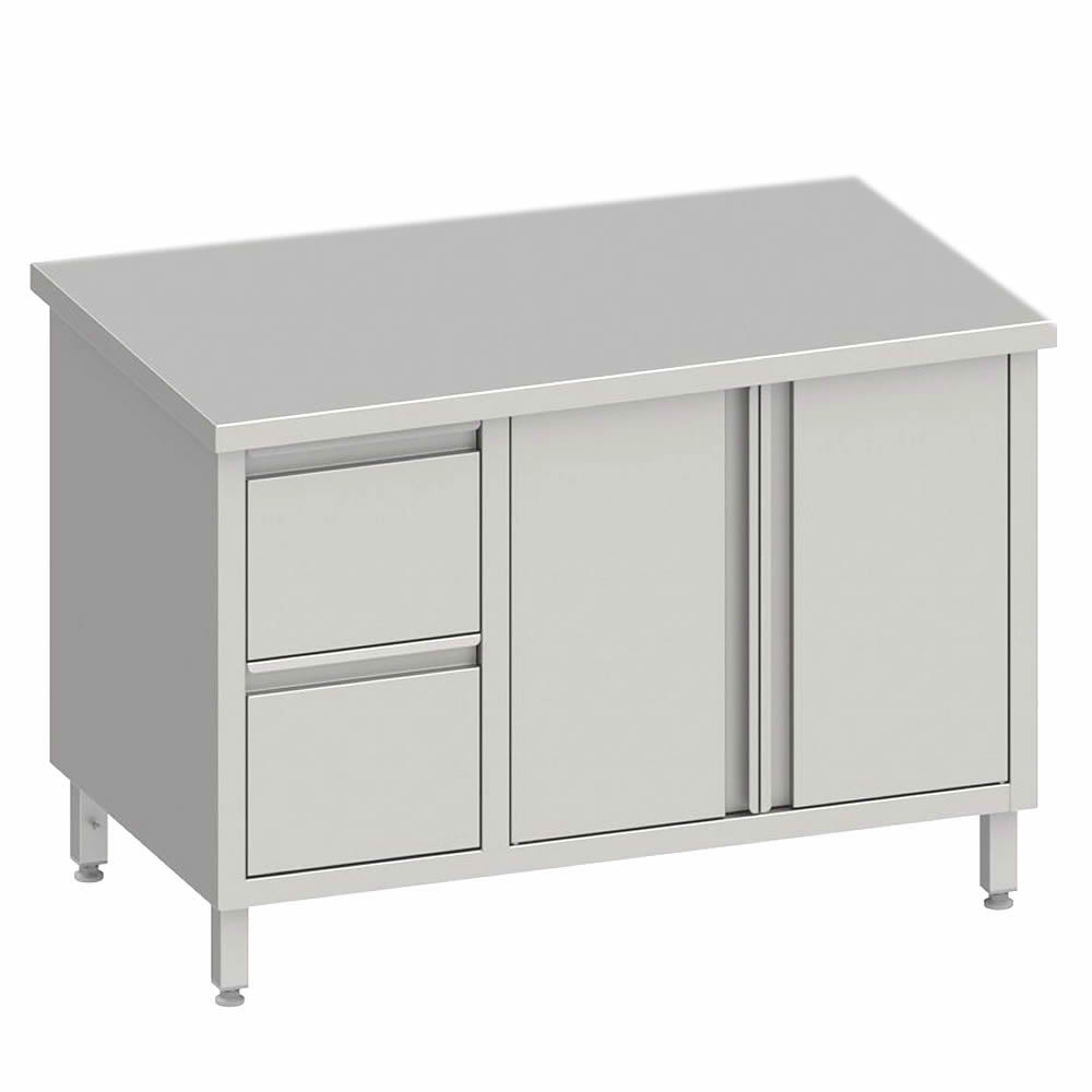 Arbeitsschrank mit 2 Flügeltüren, 110x60x85cm, 2 Schubladen links