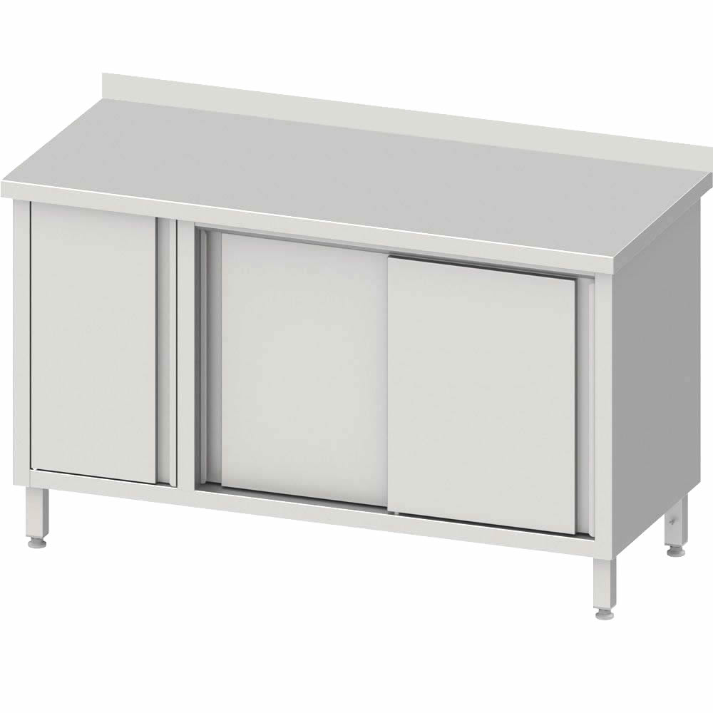 Arbeitsschrank mit Schiebetüren 200x70x85cm, mit Schrank links, mit Aufkantung