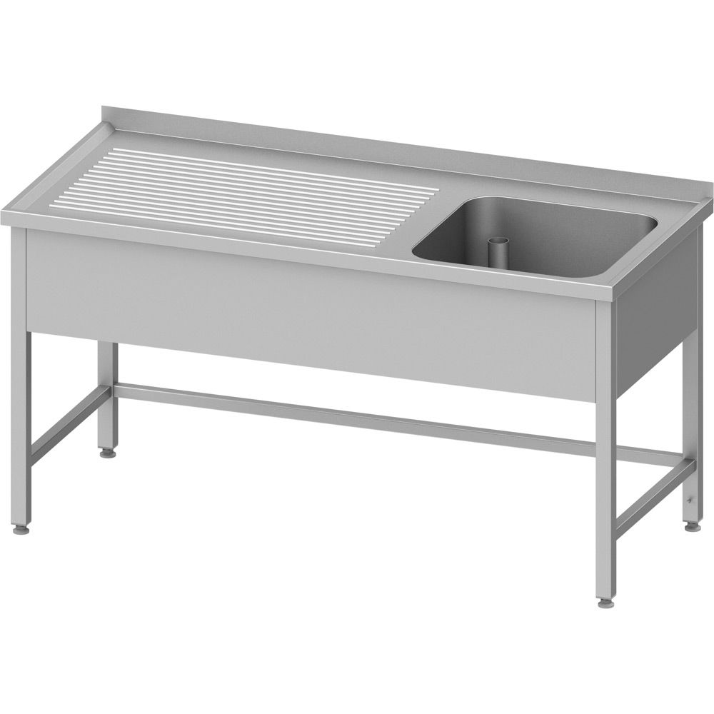 Spültisch ohne Grundboden, 1900x600x850 mm, mit einem Becken rechts, mit Aufkantung, verschweißt Spültisch ohne Grundboden, 1900x600x850 mm, mit einem Becken rechts, mit Aufkantung, verschweißt