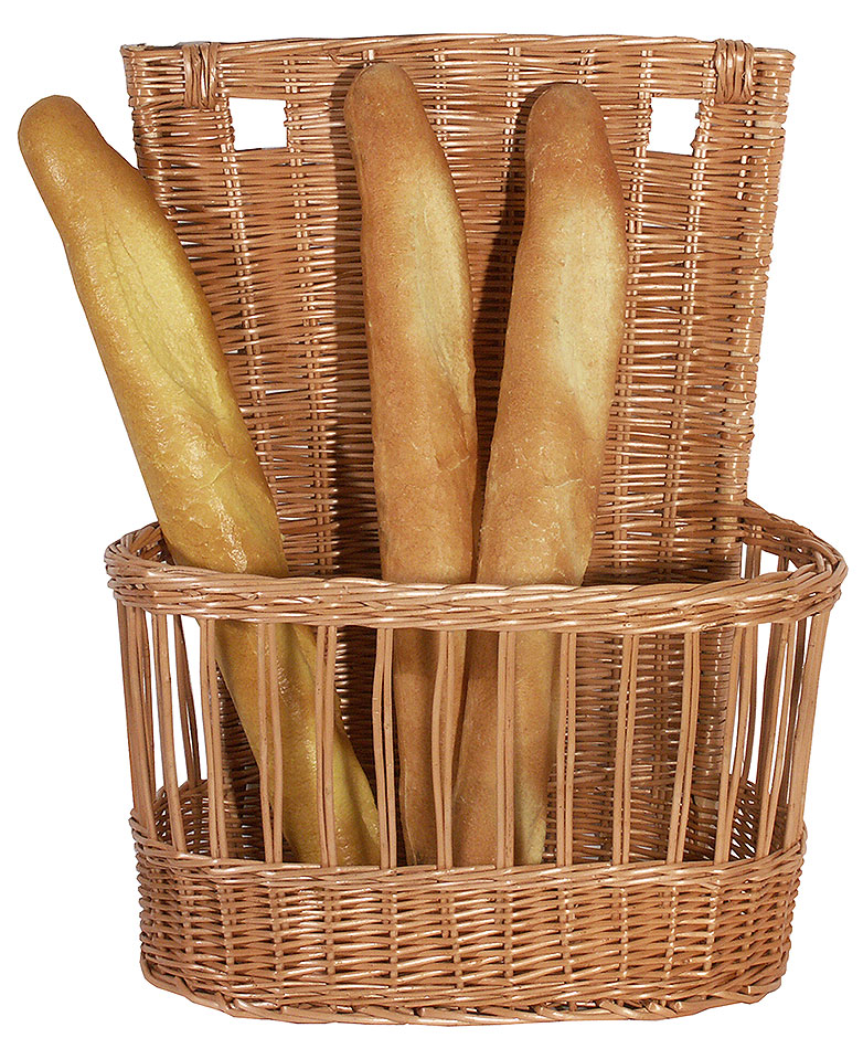Baguettekorb, Vollweide natur - Maße 50 x 27 cm