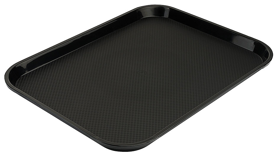 Fast Food Tablett 35 x 26,5cm aus Polypropylen in schwarz Fast Food Tablett 35 x 26,5cm aus Polypropylen in schwarz