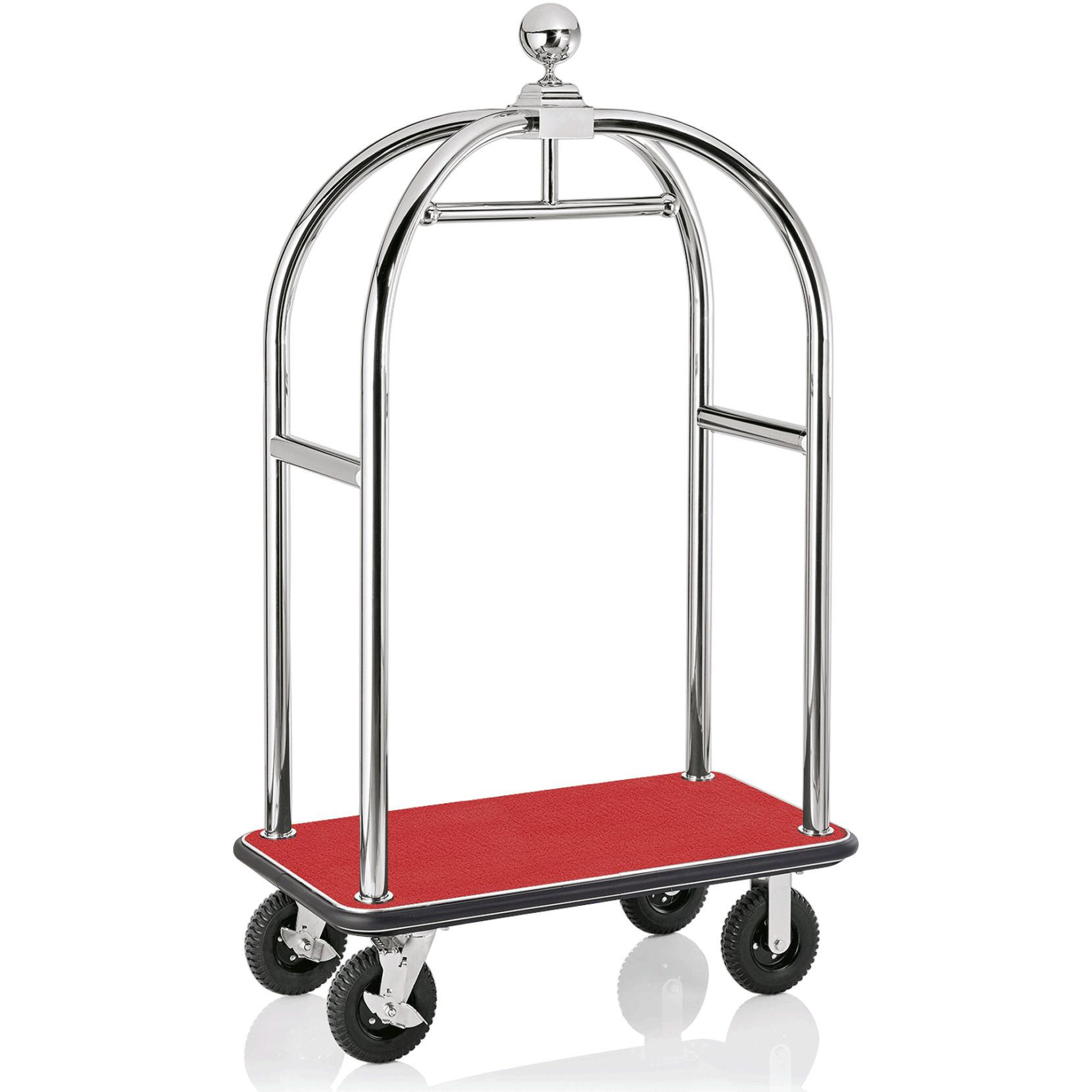 Gepäckwagen, 110x62x190cm, silberfarben aus Edelstahl Gepäckwagen, 110x62x190cm, silberfarben aus Edelstahl