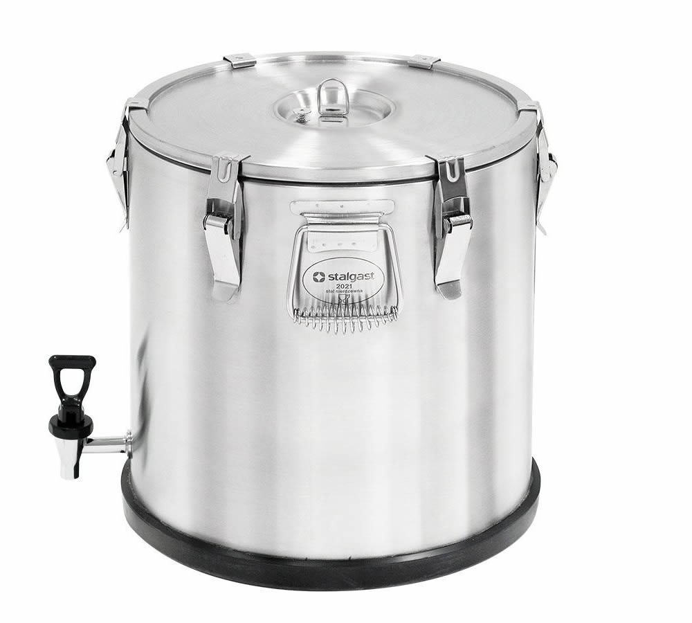 Thermobehälter 25 Liter, aus Edelstahl, mit Ablasshahn Thermobehälter 25 Liter, aus Edelstahl, mit Ablasshahn