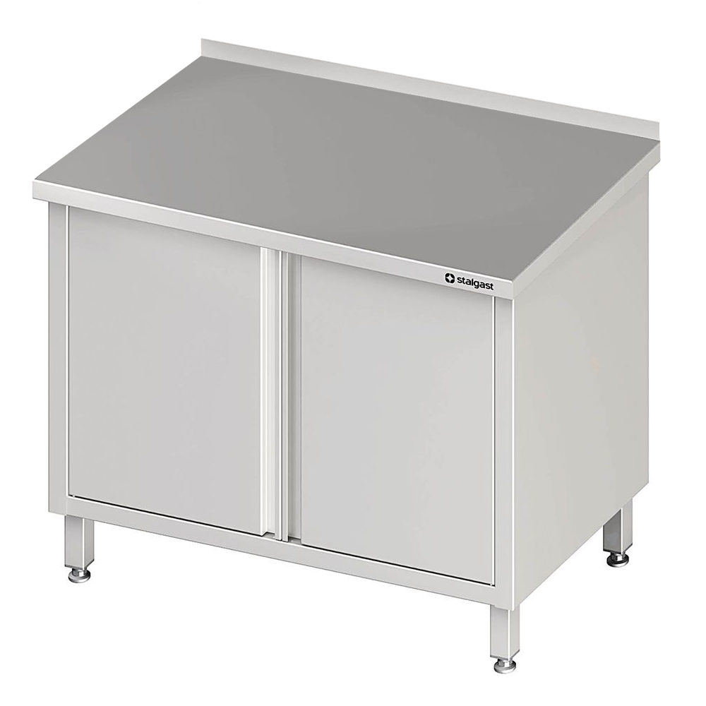 Arbeitsschrank mit Flügeltüren, 1300x700x850 mm, mit Aufkantung, verschweißt Arbeitsschrank mit Flügeltüren, 1300x700x850 mm, mit Aufkantung, verschweißt