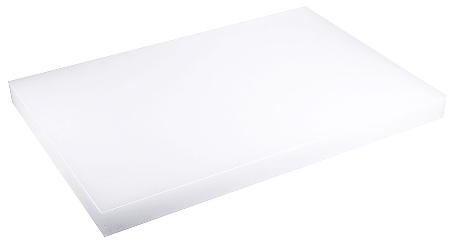 Schneidbrett weiß 60 x 40,0 cm - 4 cm dick - mit Füßchen Schneidbrett weiß 60 x 40,0 cm - 4 cm dick - mit Füßchen