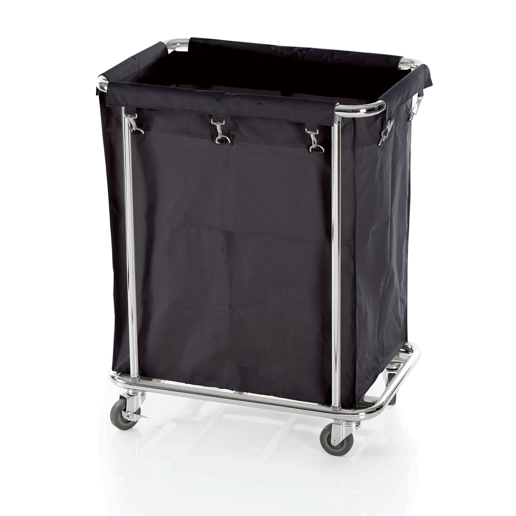 Wäschewagen aus verchromten Stahl - 65x45x84cm Wäschewagen aus verchromten Stahl - 65x45x84cm