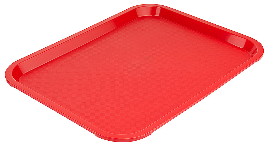 Fast Food Tablett 35 x 26,5cm aus Polypropylen in rot Fast Food Tablett 35 x 26,5cm aus Polypropylen in rot