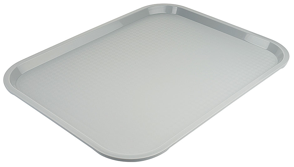 Fast Food Tablett 45 x 35cm aus Polypropylen in grau Fast Food Tablett 45 x 35cm aus Polypropylen in grau