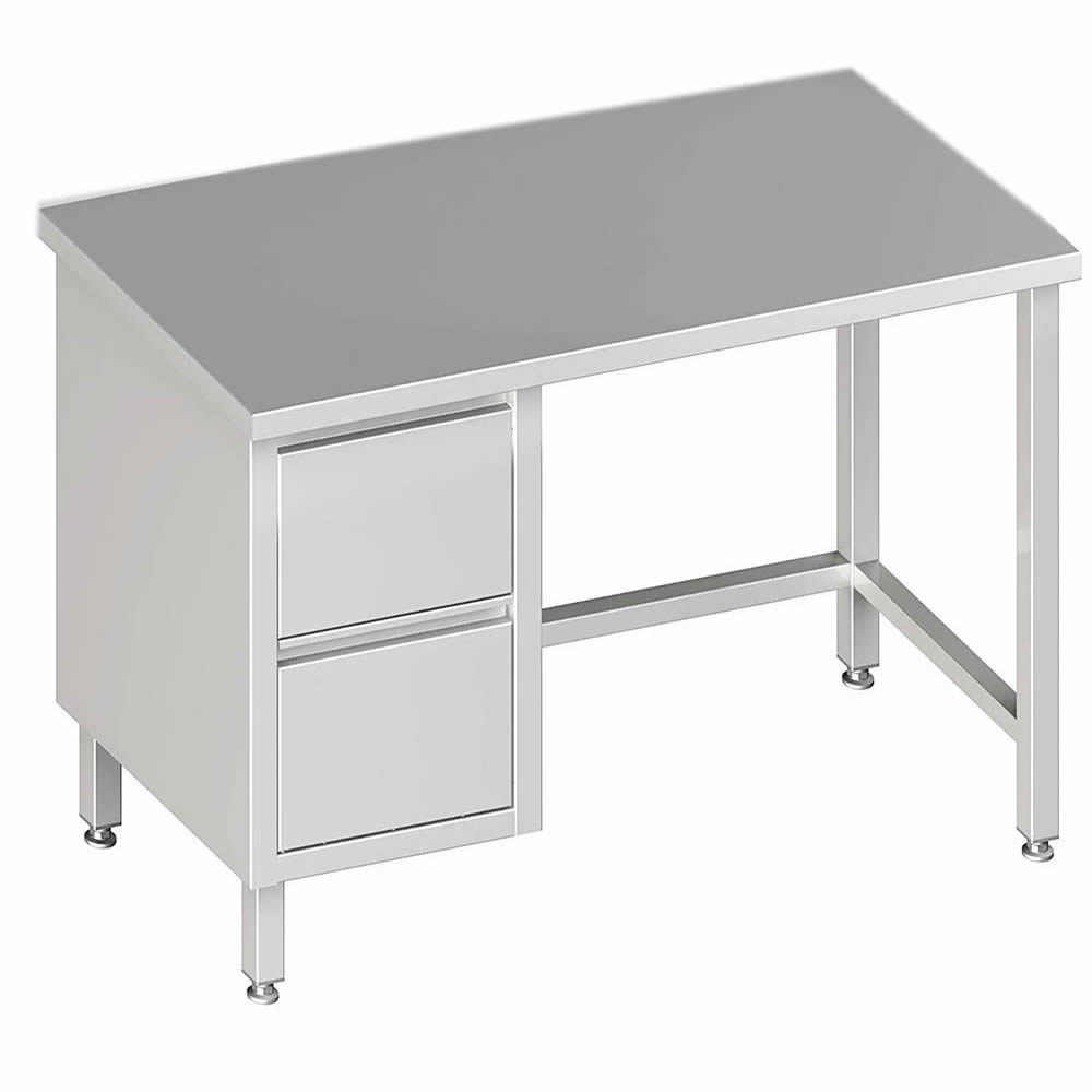 Arbeitstisch ohne Boden, 80x70x85cm, 2 Schubladen links