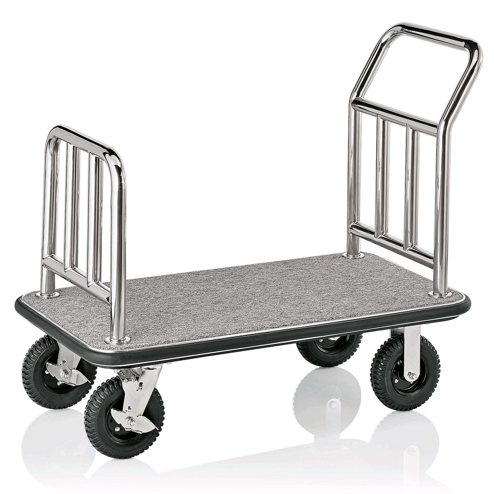 Gepäckwagen, 110x62x94cm, silberfarben aus Edelstahl Gepäckwagen, 110x62x94cm, silberfarben aus Edelstahl