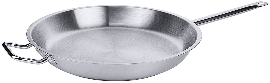 Bratpfanne mit Rohrgriff Ø 40 cm, Höhe 7,0 cm, Ø Boden 31,0 cm Bratpfanne mit Rohrgriff Ø 40 cm, Höhe 7,0 cm, Ø Boden 31,0 cm