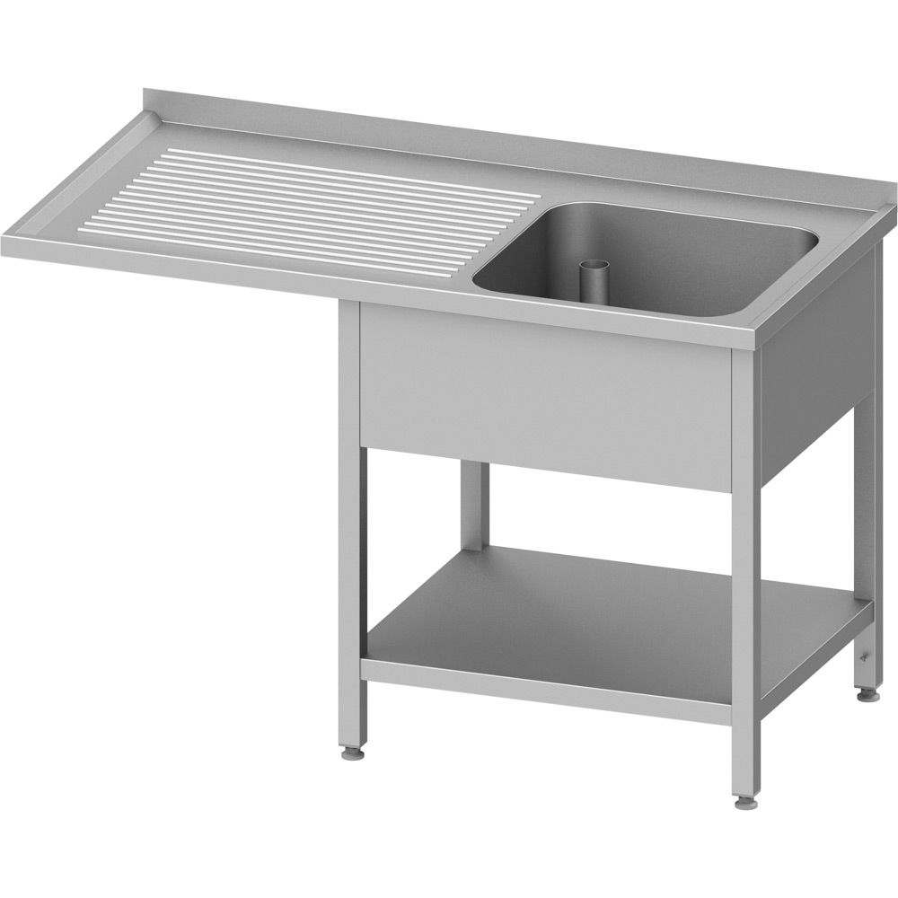 Spültisch mit Grundboden, 1400x600x900 mm, mit einem Becken rechts, mit Aufkantung Spültisch mit Grundboden, 1400x600x900 mm, mit einem Becken rechts, mit Aufkantung