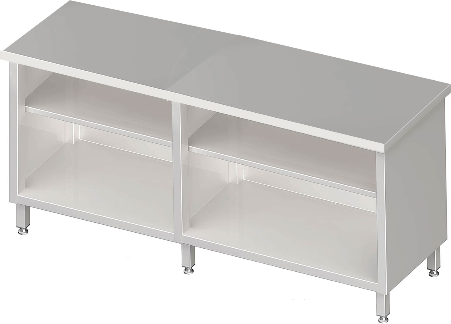 Arbeitsschrank offen mit Zwischenboden 200x70x85cm, ohne Aufkantung Arbeitsschrank offen mit Zwischenboden 200x70x85cm, ohne Aufkantung