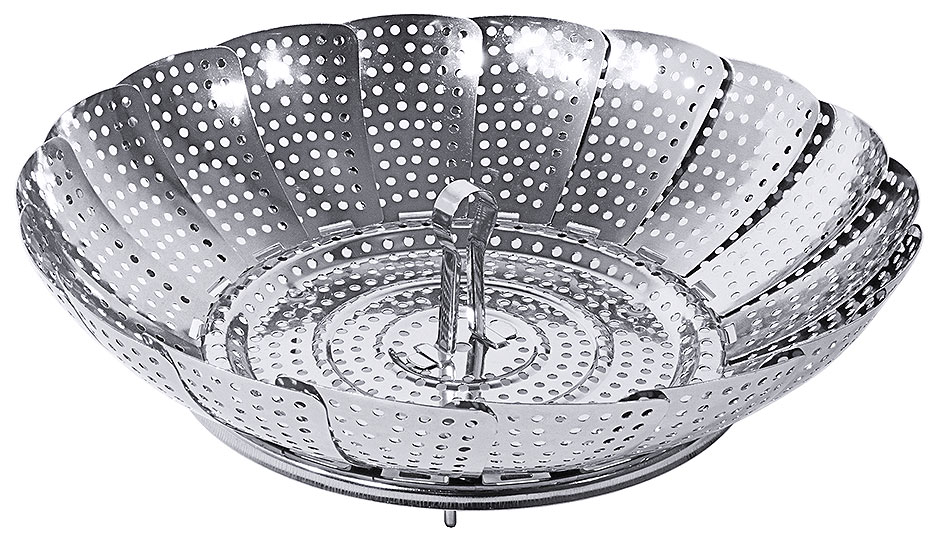 Gemüsedämpfeinsatz für Töpfe min, Ø 18 cm max, Ø 27 cm Gemüsedämpfeinsatz für Töpfe min, Ø 18 cm max, Ø 27 cm