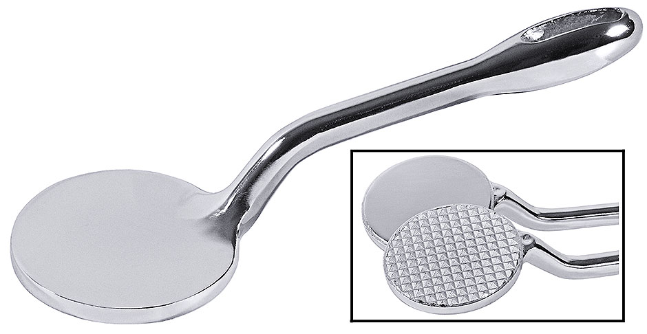 Fleischklopfer Ø 9,5 cm - Stiellänge 29,5 cm - Gewicht 0,75 kg - geriffelt