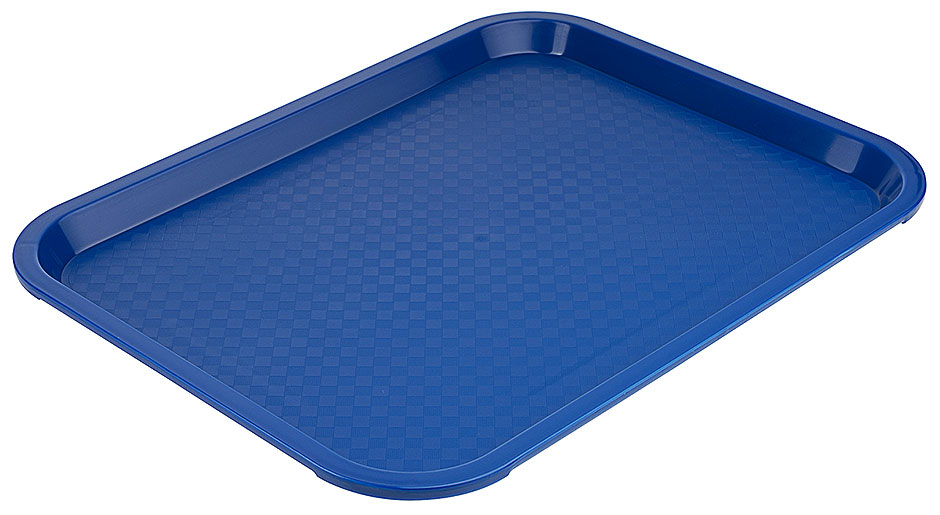 Fast Food Tablett 35 x 26,5cm aus Polypropylen in blau Fast Food Tablett 35 x 26,5cm aus Polypropylen in blau