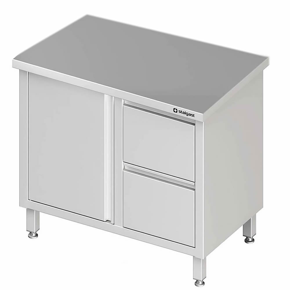 Arbeitsschrank mit 1 Flügeltür, 80x60x85cm, 2 Schubladen rechts Arbeitsschrank mit 1 Flügeltür, 80x60x85cm, 2 Schubladen rechts