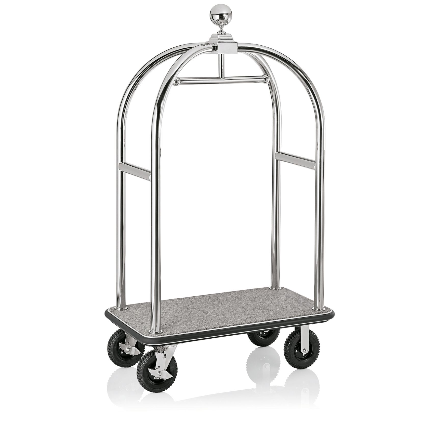 Gepäckwagen, 110x62x190 cm, silberfarben aus Edelstahl Gepäckwagen, 110x62x190 cm, silberfarben aus Edelstahl