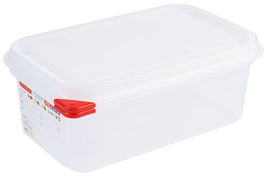 Lebensmittelbehälter GN 1/4 - Tiefe 10 cm - Volumen 2,8 Liter Lebensmittelbehälter GN 1/4 - Tiefe 10 cm - Volumen 2,8 Liter