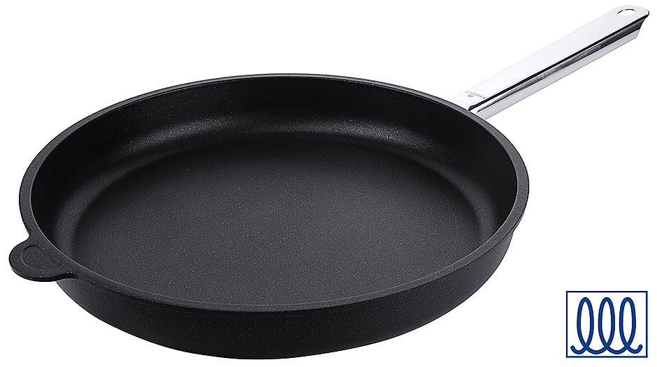 Aluminiumguss Pfanne Ø 32 cm, Höhe 5,0 cm, Ø Boden 29,0 cm Aluminiumguss Pfanne Ø 32 cm, Höhe 5,0 cm, Ø Boden 29,0 cm