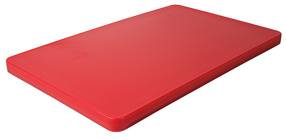 HACCP Schneidbrett hochdicht, mit Füße - 53 x 32,5 cm - 2,5 cm dick - Farbe rot HACCP Schneidbrett hochdicht, mit Füße - 53 x 32,5 cm - 2,5 cm dick - Farbe rot