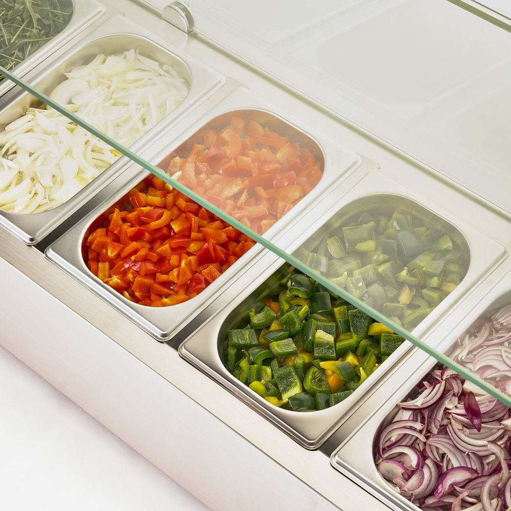 STARLINE Kühlaufsatzvitrine für 5x GN 1/4 mit Glas-Hygieneschutz STARLINE Kühlaufsatzvitrine für 5x GN 1/4 mit Glas-Hygieneschutz