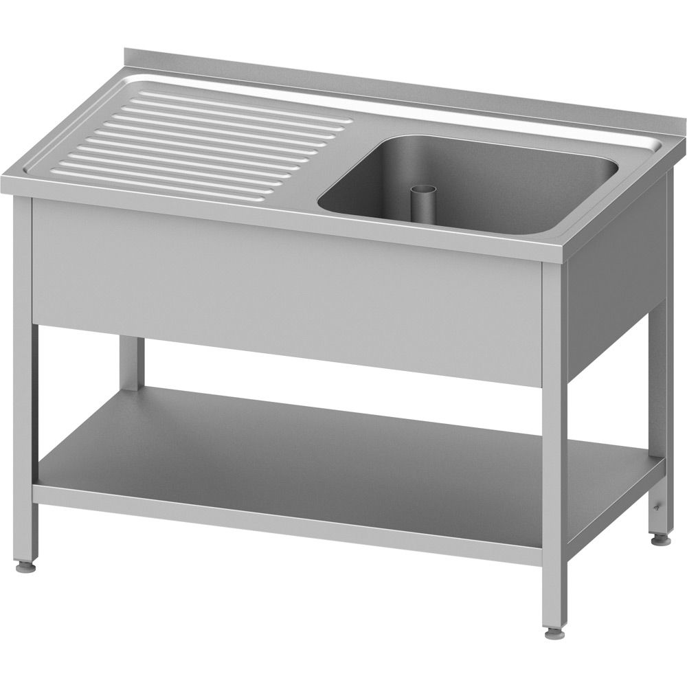 Spültisch mit Grundboden 1000x600x850 mm, mit einem Becken rechts, mit Aufkantung, verschweißt Spültisch mit Grundboden 1000x600x850 mm, mit einem Becken rechts, mit Aufkantung, verschweißt