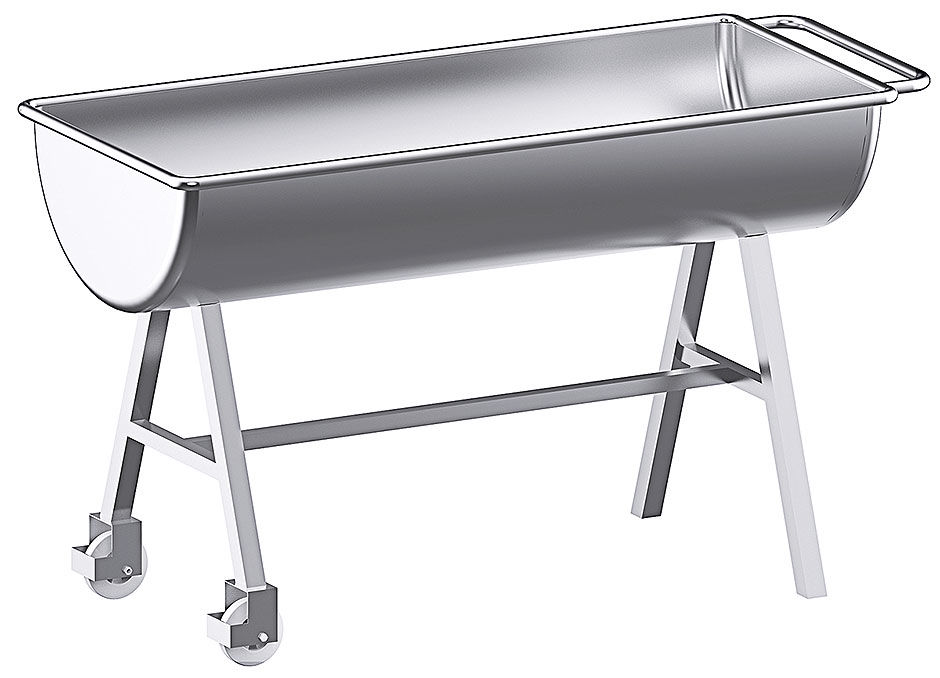 Mengmulde 150 Liter - Mit 2 Rädern und 2 Gleitfüßen Mengmulde 150 Liter - Mit 2 Rädern und 2 Gleitfüßen