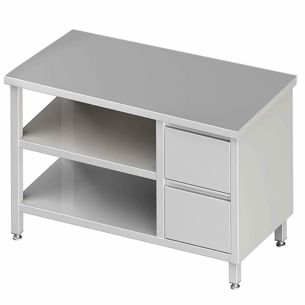 Arbeitstisch mit 2 Böden, 280x60x85cm, 2 Schubladen rechts Arbeitstisch mit 2 Böden, 280x60x85cm, 2 Schubladen rechts