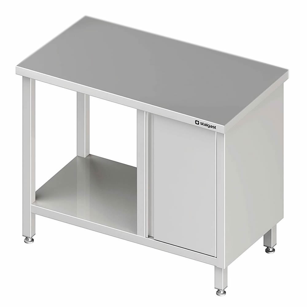 Arbeitstisch mit Boden, 280x60x85cm, mit Flügeltürschrank rechts Arbeitstisch mit Boden, 280x60x85cm, mit Flügeltürschrank rechts