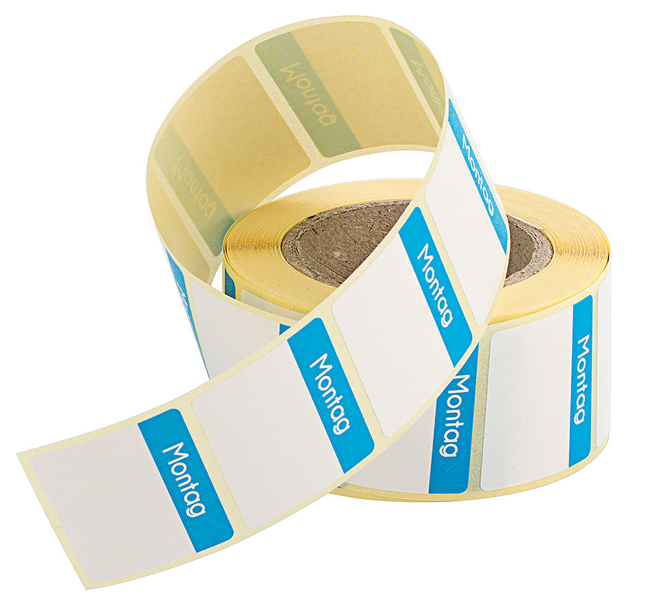 Etiketten Montag BLAU Etiketten Montag BLAU