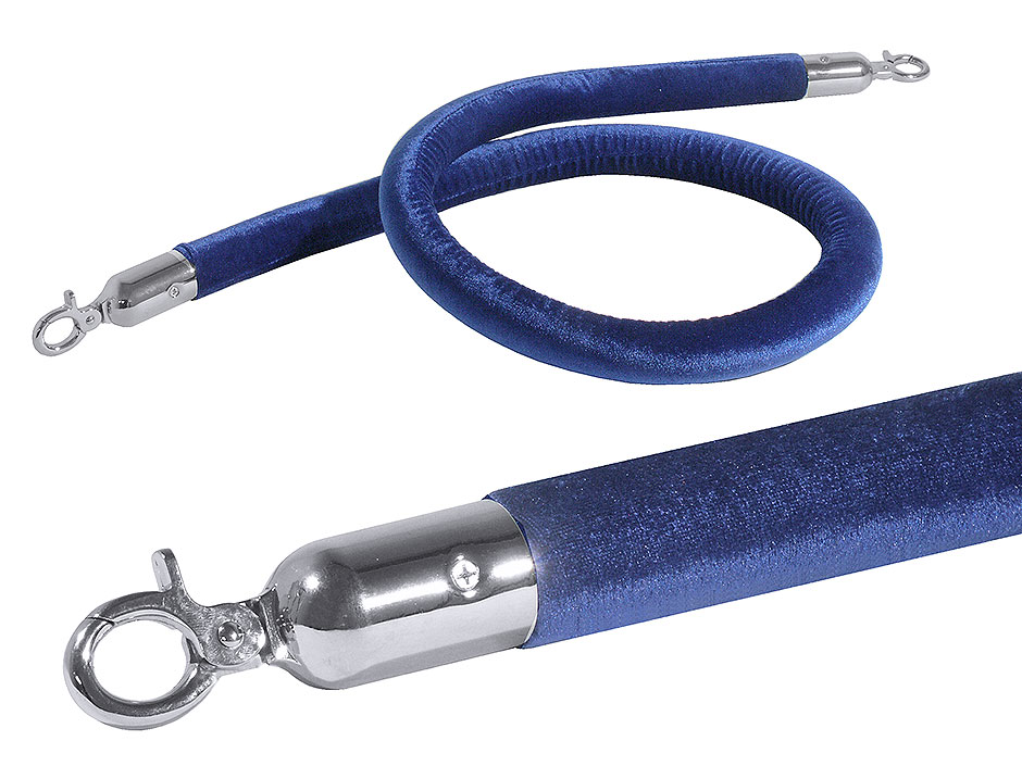 Absperrseil blau Ø 3,0 cm - Länge 150,0 cm - samtummantelt