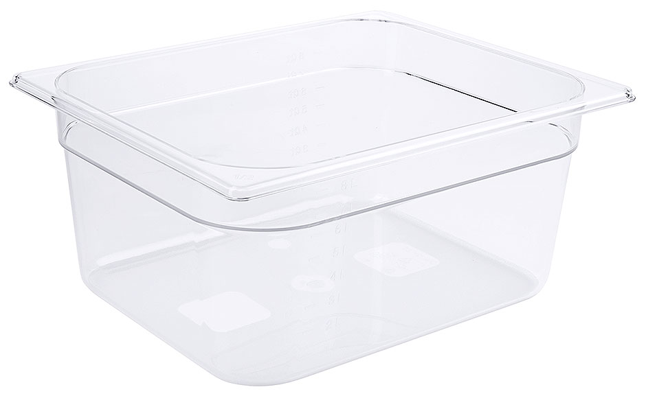 GN Behälter 1/2 - Polycarbonat - 150 mm tief - Volumen 9,0 Liter GN Behälter 1/2 - Polycarbonat - 150 mm tief - Volumen 9,0 Liter