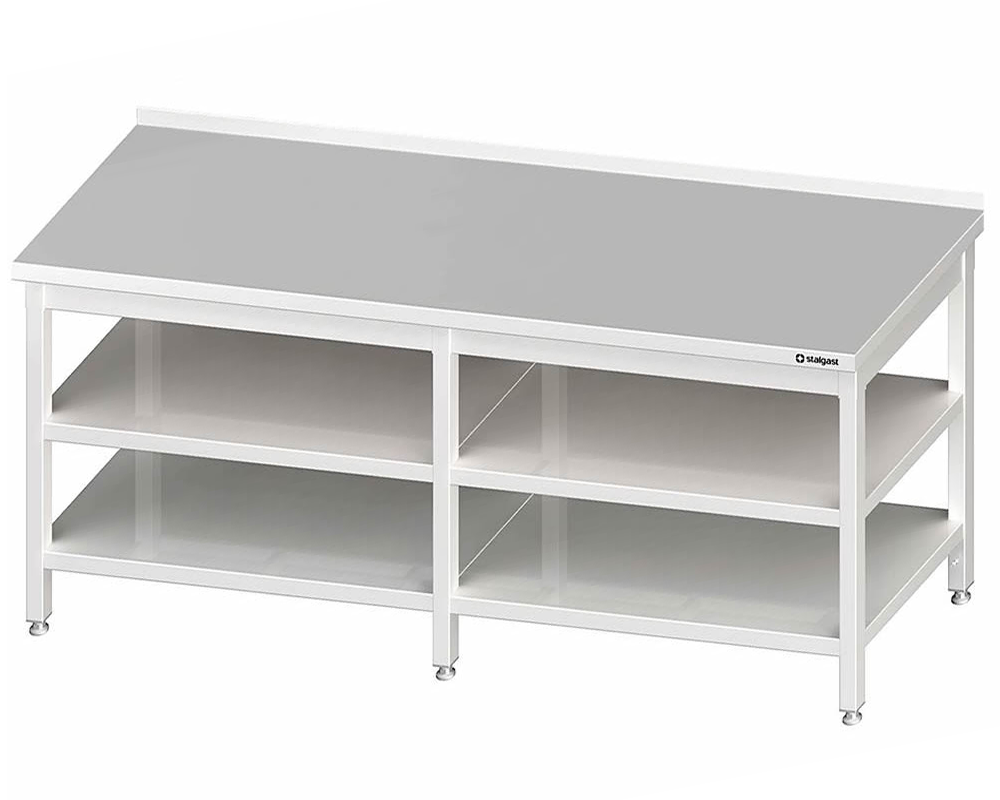 Arbeitstisch 280x70x85cm, Grund- & Zwischenboden, mit Aufkantung