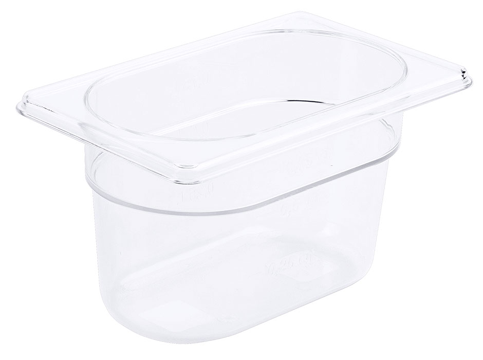 GN Behälter 1/9 - Polycarbonat - 65 mm tief - Volumen 0,5 Liter