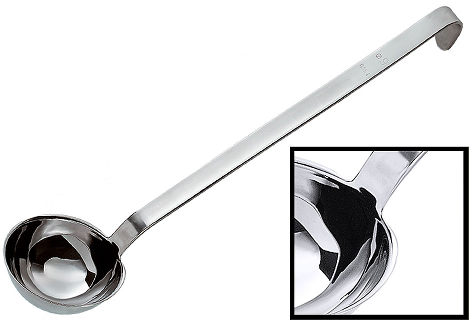 Schöpfkelle fugenlos Ø 14,0 cm, Stiellänge 37,0 cm, Volumen 0,550 Liter Schöpfkelle fugenlos Ø 14,0 cm, Stiellänge 37,0 cm, Volumen 0,550 Liter