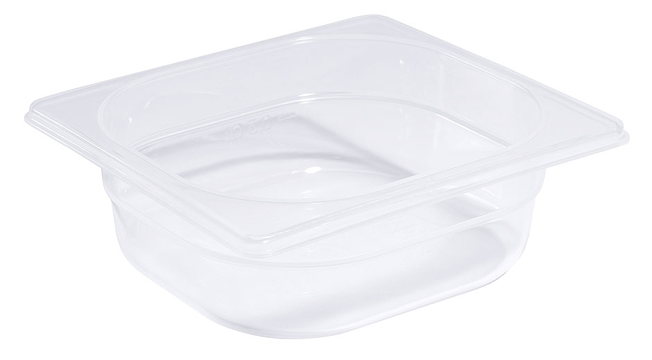 GN Behälter 1/6 - Polypropylen - 65 mm tief - Volumen 0,8 Liter GN Behälter 1/6 - Polypropylen - 65 mm tief - Volumen 0,8 Liter