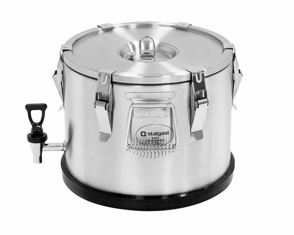 Thermobehälter 15 Liter, aus Edelstahl, mit Ablasshahn Thermobehälter 15 Liter, aus Edelstahl, mit Ablasshahn