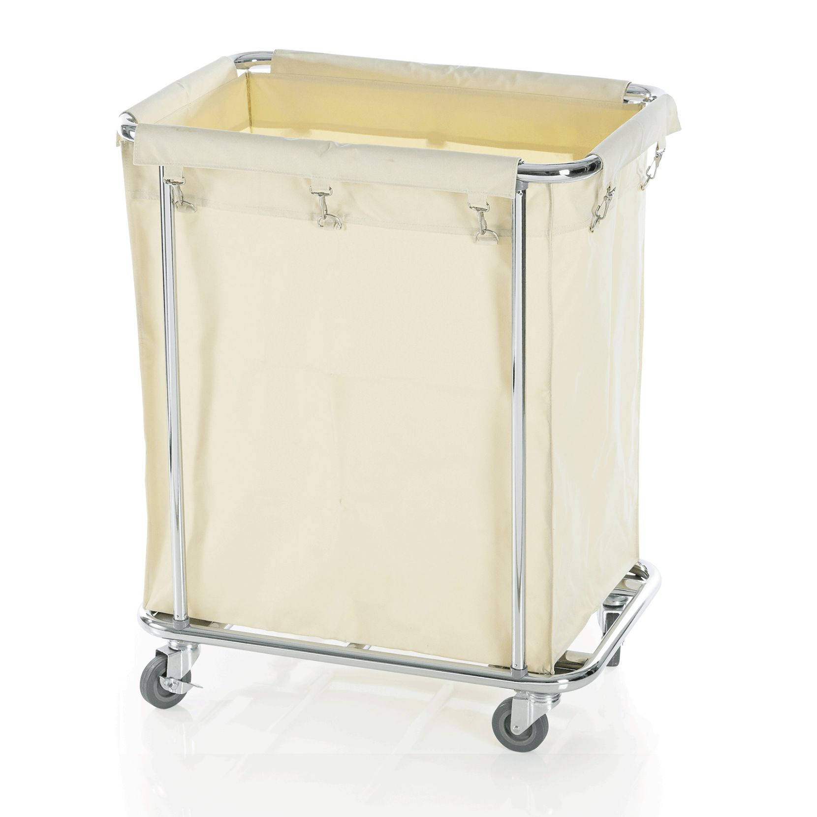 Wäschewagen aus verchromten Stahl - 65x45x84cm Wäschewagen aus verchromten Stahl - 65x45x84cm