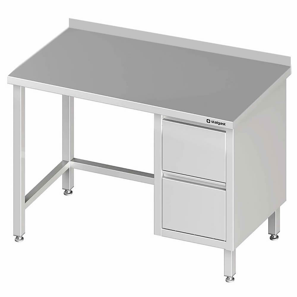 Arbeitstisch o, Boden, 280x70x85cm, 2 Schubladen rechts, mit Aufkantung Arbeitstisch o, Boden, 280x70x85cm, 2 Schubladen rechts, mit Aufkantung