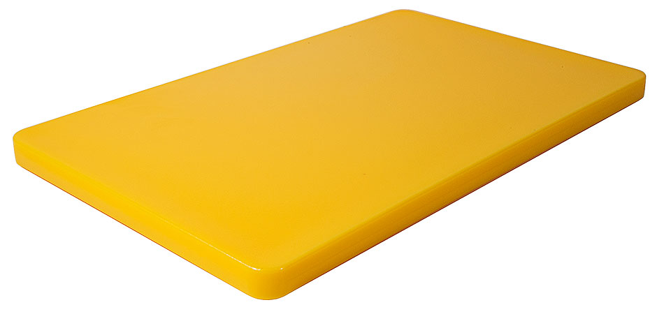 HACCP Schneidbrett hochdicht, mit Füße - 53 x 32,5 cm - 2,5 cm dick - Farbe gelb HACCP Schneidbrett hochdicht, mit Füße - 53 x 32,5 cm - 2,5 cm dick - Farbe gelb