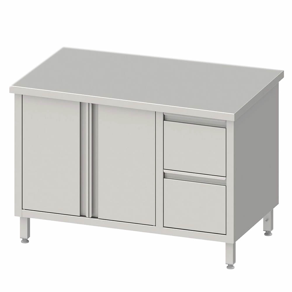 Arbeitsschrank mit 2 Flügeltüren, 170x60x85cm, 2 Schubladen rechts Arbeitsschrank mit 2 Flügeltüren, 170x60x85cm, 2 Schubladen rechts