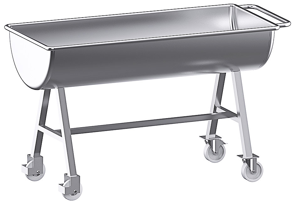 Mengmulde 150 Liter - Mit 2 Bock, 2 Lenkrollen mit Feststellern Mengmulde 150 Liter - Mit 2 Bock, 2 Lenkrollen mit Feststellern