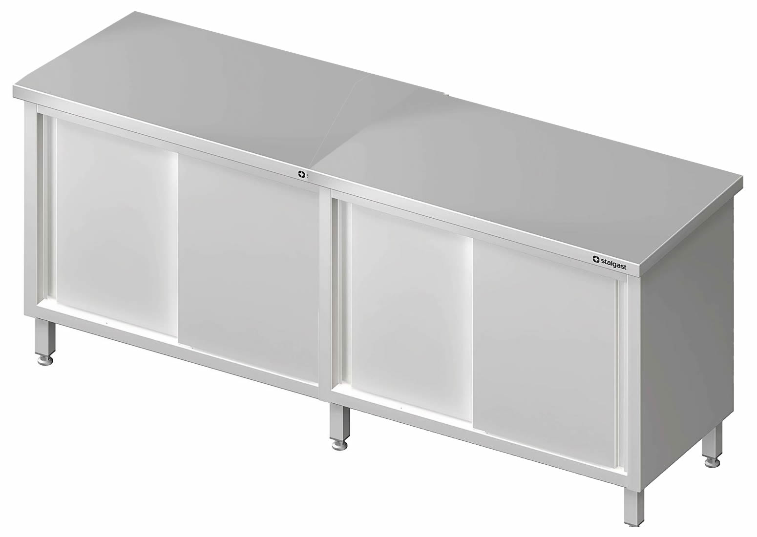 Arbeitsschrank mit Schiebetüren, 200x60x85cm, ohne Aufkantung Arbeitsschrank mit Schiebetüren, 200x60x85cm, ohne Aufkantung