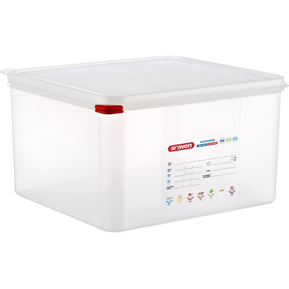ARAVEN Gastronormbehälter mit Deckel, Polypropylen, GN 2/3 (200 mm) ARAVEN Gastronormbehälter mit Deckel, Polypropylen, GN 2/3 (200 mm)