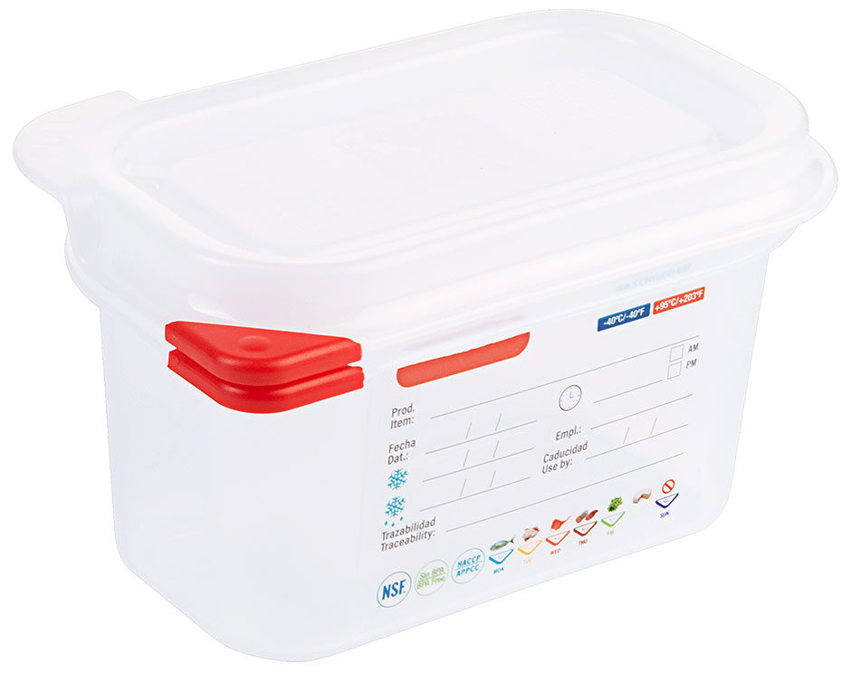 Lebensmittelbehälter GN 1/9 - Tiefe 10 cm - Volumen 1,0 Liter Lebensmittelbehälter GN 1/9 - Tiefe 10 cm - Volumen 1,0 Liter