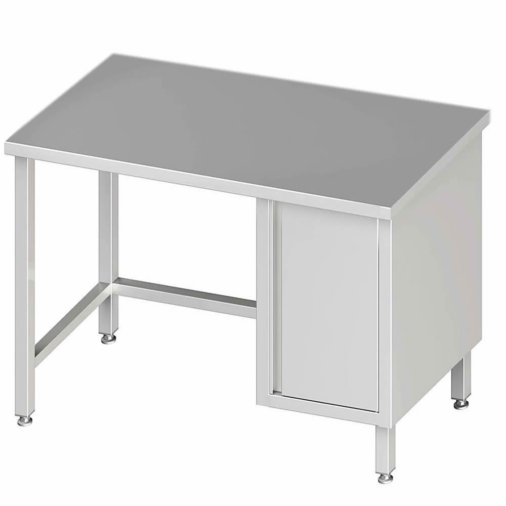 Arbeitstisch ohne Boden, 80x70x85cm, mit Flügeltürschrank rechts