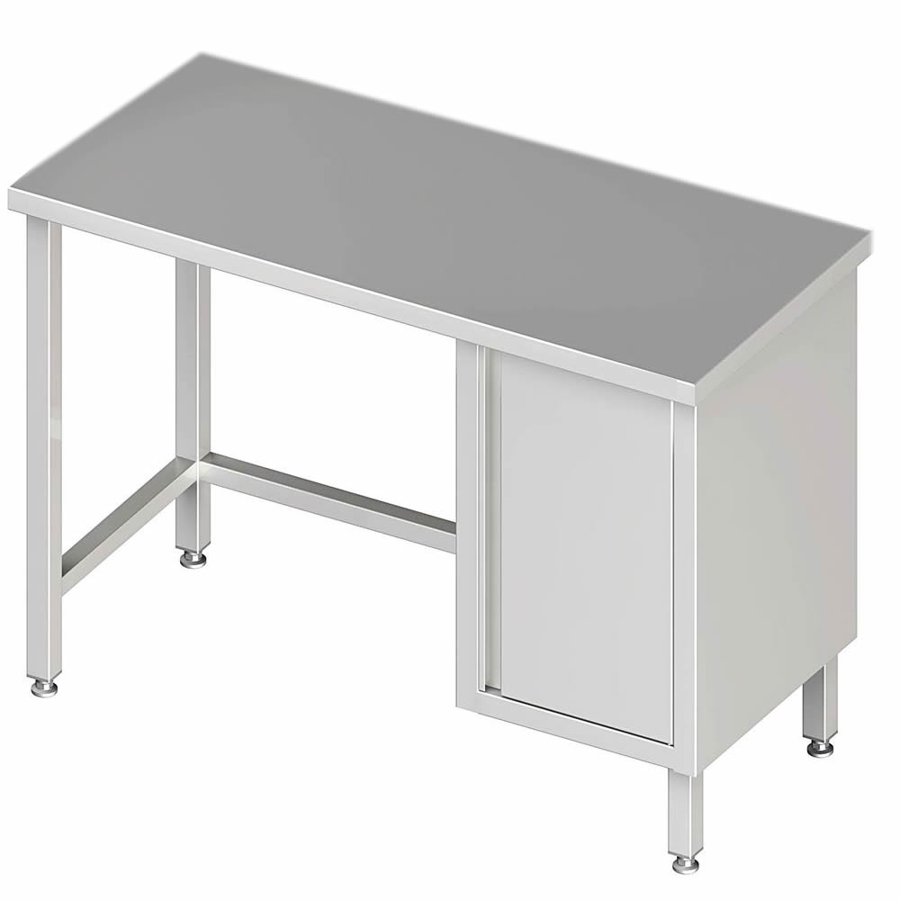 Arbeitstisch ohne Boden, 280x60x85cm, mit Flügeltürschrank rechts Arbeitstisch ohne Boden, 280x60x85cm, mit Flügeltürschrank rechts